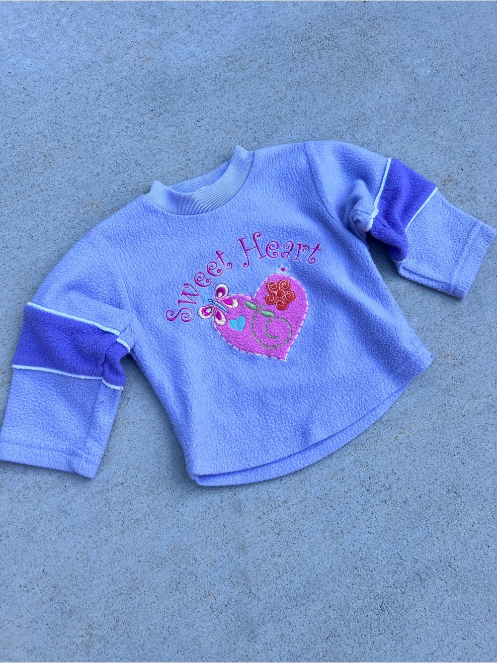 Vintage Sweet Heart Lavender Fleece Pullover 18M